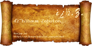 Öhlbaum Zebulon névjegykártya